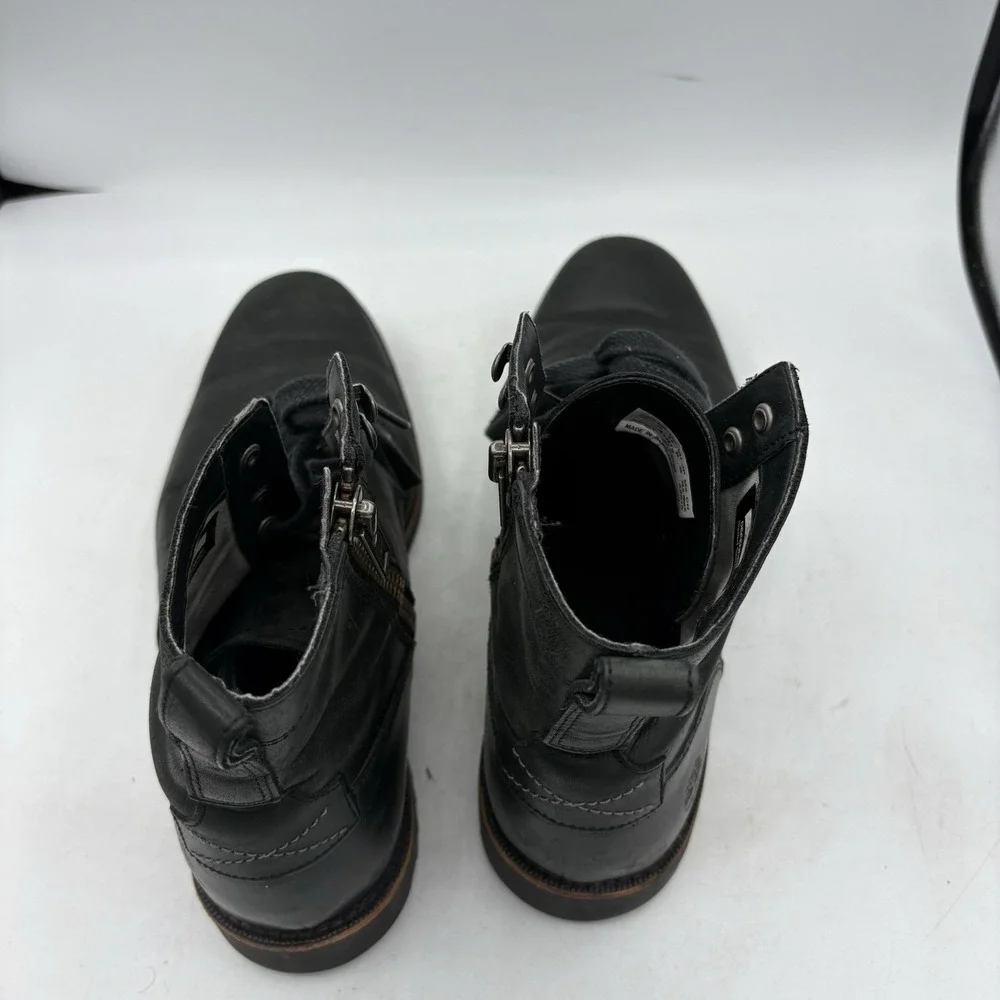 Timberland Boots Mens Size 10 Combat Black Leather Defender Repellent
